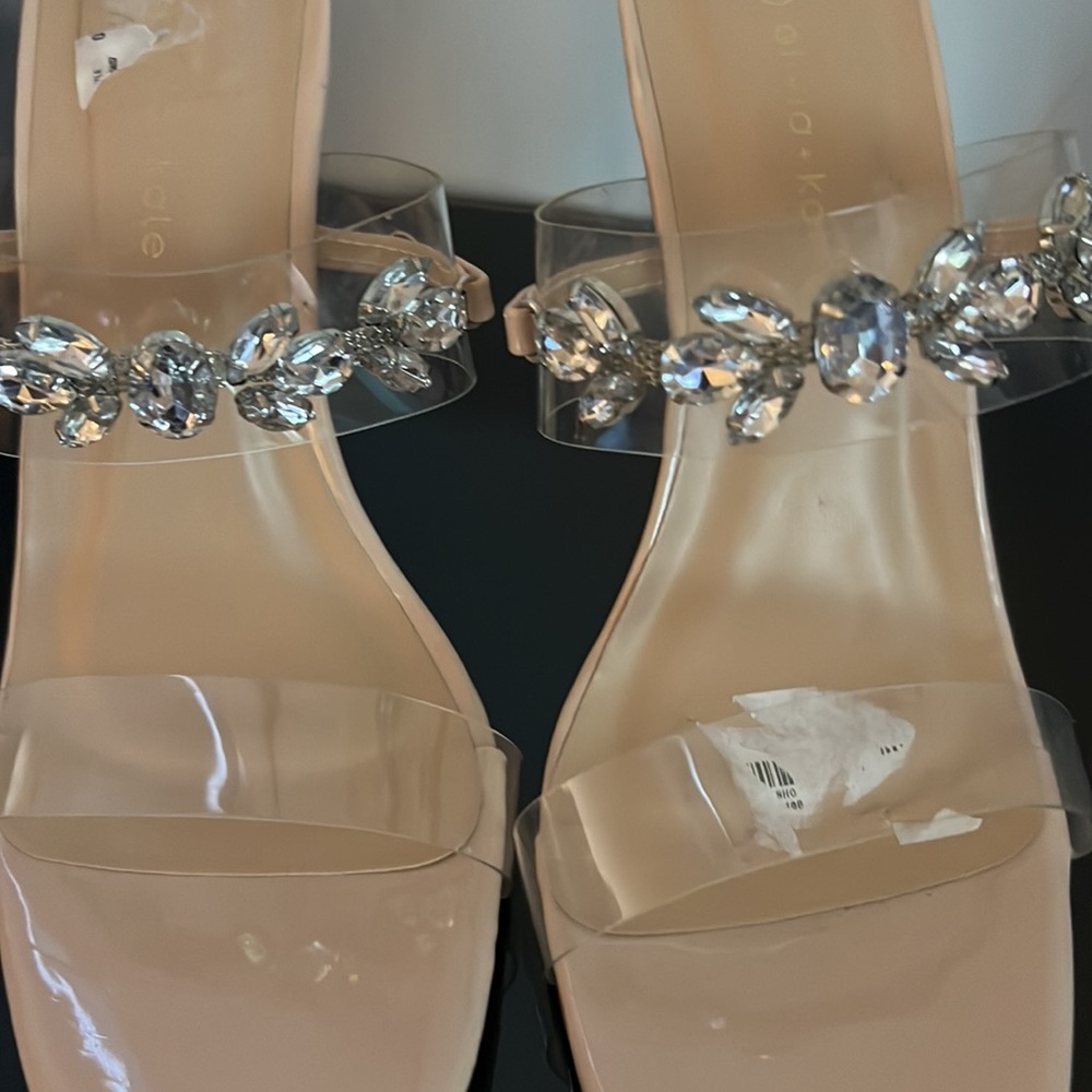 Olivia+Kate heels Jewel Clear Straps Sz 9 - Picture 9 of 10